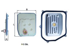 FILTRU HIDRAULIC CUTIE DE VITEZE AUTOMATA MAHLE HX 147KIT - Compatibil cu AUDI, FORD, MERCEDES-BENZ, SEAT, SKODA, VW, VW (FAW)