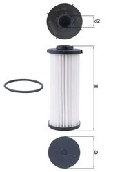 FILTRU HIDRAULIC CUTIE DE VITEZE AUTOMATA MAHLE HX 190D - Compatibil cu AUDI, CUPRA, SEAT, SKODA, VW