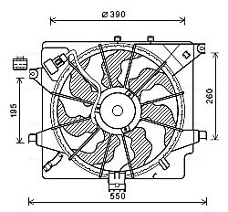 VENTILATOR RADIATOR RACIRE AVA QUALITY COOLING HY7563 - Compatibil cu HYUNDAI, KIA