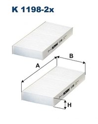 FILTRU AER HABITACLU FILTRON K 1198-2X - Compatibil cu HONDA