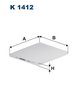 FILTRU AER HABITACLU FILTRON K 1412 - Compatibil cu LEXUS, TOYOTA