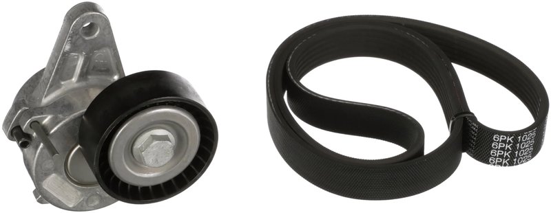 SET CUREA TRANSMISIE CU CANELURI GATES K016PK1025 - Compatibil cu AUDI, SEAT, SKODA, VW