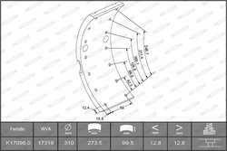 SET GARNITURI DE FRICTIUNE FRANA TAMBUR FERODO K17096.0-F3653 - Compatibil cu IVECO