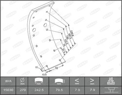 Set garnituri de frictiune frana tambur Beral KBL15030.0-156