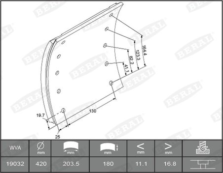 SET GARNITURI DE FRICTIUNE FRANA TAMBUR BERAL KBL19032.1-1560 - Piesa auto compatibila cu mai multe marci
