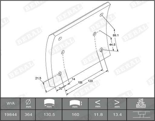SET GARNITURI DE FRICTIUNE FRANA TAMBUR BERAL KBL19506.3-1561 - Compatibil cu MERCEDES-BENZ