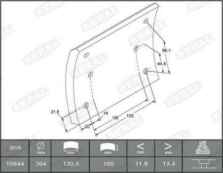 SET GARNITURI DE FRICTIUNE FRANA TAMBUR BERAL KBL19506.3-1561 - Compatibil cu MERCEDES-BENZ
