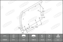 SET GARNITURI DE FRICTIUNE FRANA TAMBUR BERAL KBL19604.0-1550 - Piesa auto compatibila cu mai multe marci