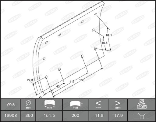 SET GARNITURI DE FRICTIUNE FRANA TAMBUR BERAL KBL19908.0-1647 - Piesa auto compatibila cu mai multe marci