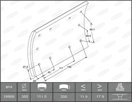 SET GARNITURI DE FRICTIUNE FRANA TAMBUR BERAL KBL19908.0-1647 - Piesa auto compatibila cu mai multe marci