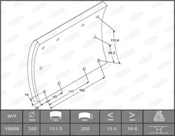SET GARNITURI DE FRICTIUNE FRANA TAMBUR BERAL KBL19908.0-1647 - Piesa auto compatibila cu mai multe marci
