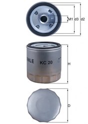 FILTRU COMBUSTIBIL KNECHT KC 20 - Compatibil cu AEBI, BELARUS, DEUTZ-FAHR, FENDT, FORD, GRECAV, PIAGGIO