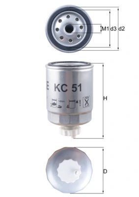 FILTRU COMBUSTIBIL KNECHT KC 51 - Compatibil cu CITROEN, FIAT, INNOCENTI, NISSAN, PEUGEOT, RENAULT TRUCKS, ROVER