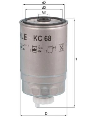 FILTRU COMBUSTIBIL KNECHT KC 68 - Compatibil cu IVECO, OPEL, VAUXHALL