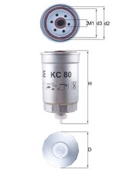 FILTRU COMBUSTIBIL KNECHT KC 80 - Compatibil cu AUDI, LAND ROVER, PEUGEOT, SKODA, VW