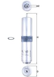 FILTRU COMBUSTIBIL MAHLE KL 763D - Compatibil cu ALPINA, BMW