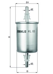 FILTRU COMBUSTIBIL MAHLE KL 83 - Compatibil cu ALFA ROMEO, CADILLAC, CHERY, CHEVROLET, CITROEN, DAEWOO, DATSUN, FIAT, FORD, HYUN