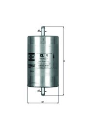 FILTRU COMBUSTIBIL KNECHT KL 9 - Compatibil cu ALFA ROMEO, ALPINA, ALPINE, AUSTIN, BERTONE, BMW, CITROEN, DAIMLER, FIAT, GAZ, JA