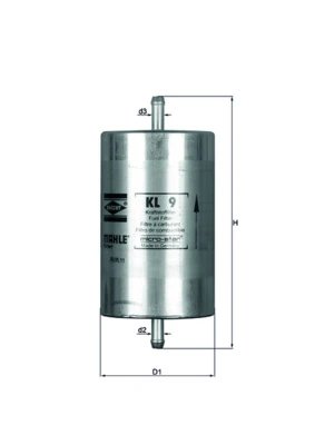 FILTRU COMBUSTIBIL KNECHT KL 9 - Compatibil cu ALFA ROMEO, ALPINA, ALPINE, AUSTIN, BERTONE, BMW, CITROEN, DAIMLER, FIAT, GAZ, JA
