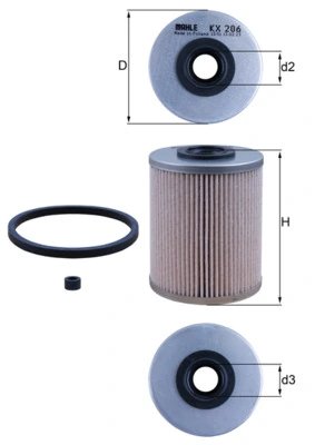 FILTRU COMBUSTIBIL KNECHT KX 206D - Compatibil cu CITROEN, MITSUBISHI, NISSAN, OPEL, PEUGEOT, RENAULT, SUZUKI, VAUXHALL, VOLVO