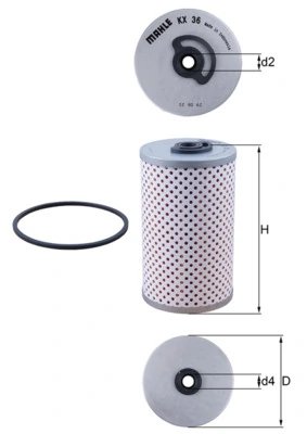 FILTRU COMBUSTIBIL KNECHT KX 36D - Compatibil cu DEUTZ-FAHR, FENDT, INTERNATIONAL HARV., KRAMER, MAN, NEOPLAN, SETRA, STEYR, VOL