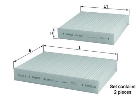 FILTRU AER HABITACLU MAHLE LA 191/S - Compatibil cu CITROEN, DS, PEUGEOT