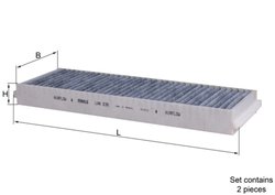 FILTRU AER HABITACLU KNECHT LAK 239/S - Compatibil cu AUDI, LAMBORGHINI, TOYOTA, VW