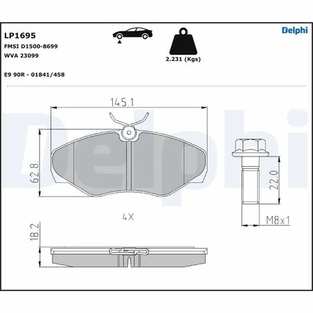 Set placute frana Delphi LP1695