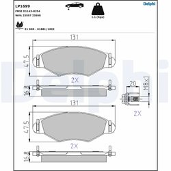Set placute frana Delphi LP1699