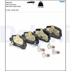 SET PLACUTE FRANA DELPHI LP1717 - Compatibil cu KIA, OPEL, PEUGEOT, VAUXHALL