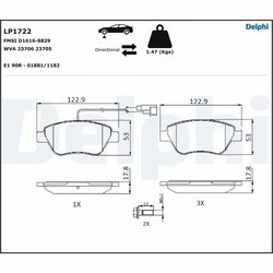 Set placute frana Delphi LP1722
