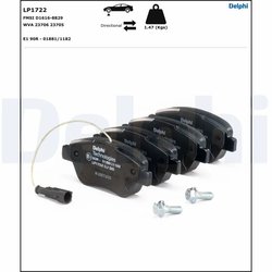 SET PLACUTE FRANA DELPHI LP1722 - Compatibil cu ABARTH, ALFA ROMEO, CITROEN, FIAT, LANCIA, PEUGEOT