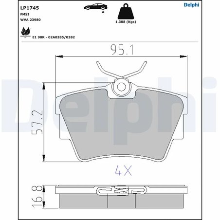 Set placute frana Delphi LP1745