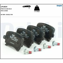 SET PLACUTE FRANA DELPHI LP1824 - Compatibil cu AUDI, AUDI (FAW), SEAT, SKODA, SKODA (SVW), VW