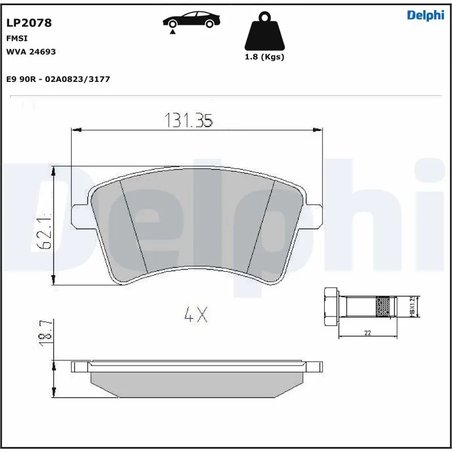 Set placute frana Delphi LP2078