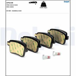 SET PLACUTE FRANA DELPHI LP2126 - Compatibil cu MERCEDES-BENZ, NISSAN, RENAULT