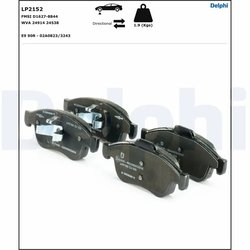 SET PLACUTE FRANA DELPHI LP2152 - Compatibil cu ASTON MARTIN, DACIA, FIAT, JEEP, LAMBORGHINI, MITSUBISHI, NISSAN, RENAULT