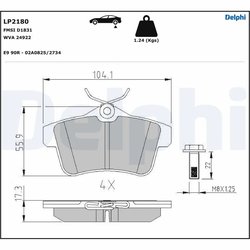 Set placute frana Delphi LP2180