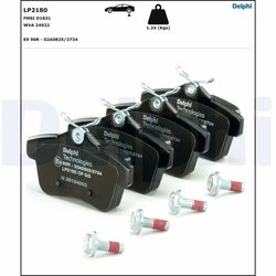 SET PLACUTE FRANA DELPHI LP2180 - Compatibil cu CITROEN, DS, DS (CAPSA), PEUGEOT