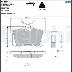 Set placute frana Delphi LP2254