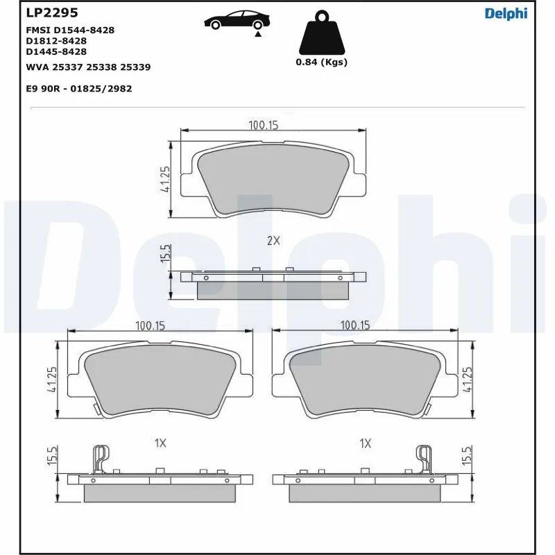 Set placute frana Delphi LP2295
