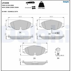 Set placute frana Delphi LP2698