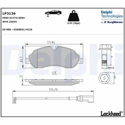 Set placute frana Delphi LP3136