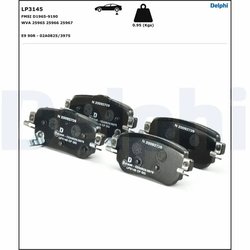 SET PLACUTE FRANA DELPHI LP3145 - Compatibil cu NISSAN, RENAULT