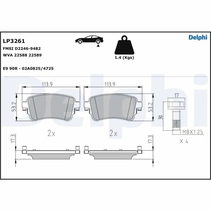 Set placute frana Delphi LP3261