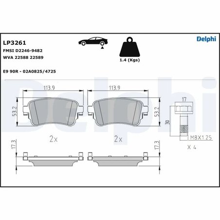 Set placute frana Delphi LP3261