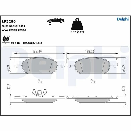 Set placute frana Delphi LP3286