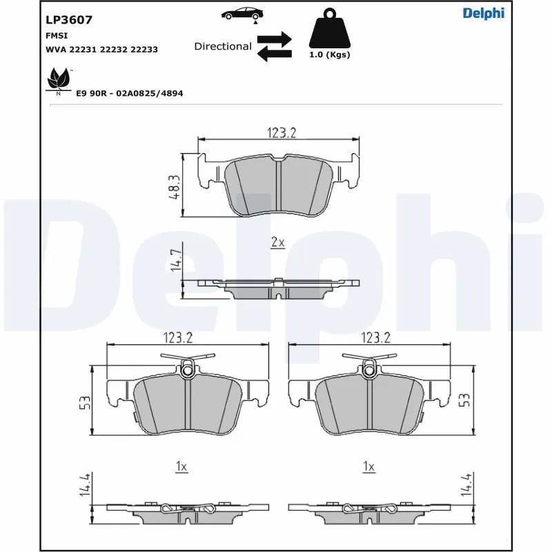 SET PLACUTE FRANA DELPHI LP3607 - Compatibil cu FORD