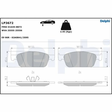 Set placute frana Delphi LP3672