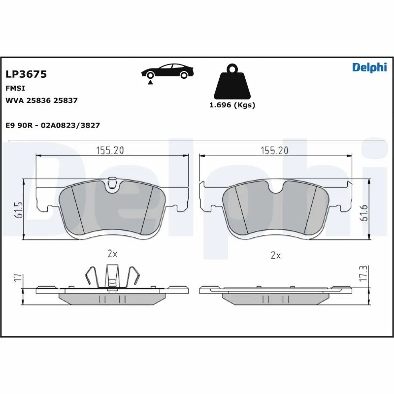 Set placute frana Delphi LP3675